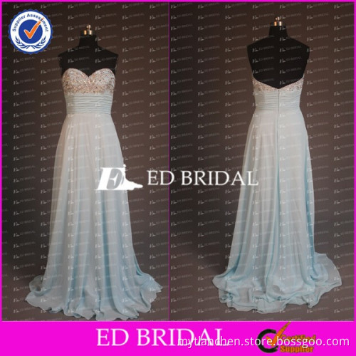 CE639 2015 Fancy Sweetheart Backless Beaded Blue Evening Dress Online Shopping